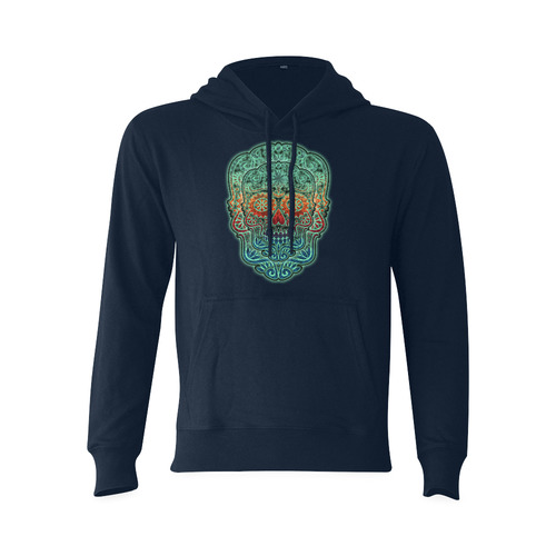 Día De Los Muertos DOUBLE SKULL Ornaments Grunge Oceanus Hoodie Sweatshirt (Model H03)