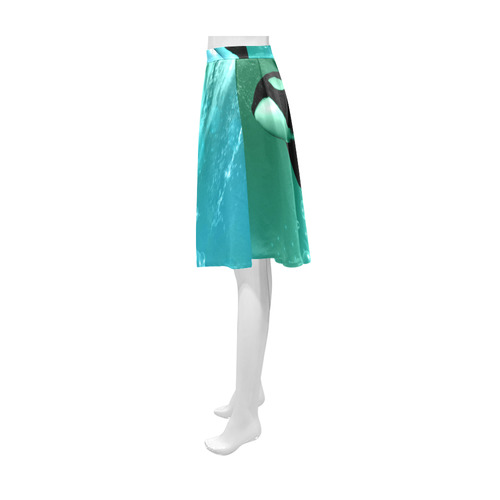 Orca with bubbles Athena Women's Short Skirt (Model D15)