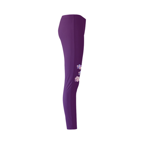New! Luxury designers leggings with floral art. Purple edition. Fashion 2016 Cassandra Women's Leggings (Model L01)
