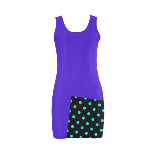New in shop. Designers artistic dress / Purple, black , cyan edition 2016 / with fashion dots Medea Vest Dress (Model D06)