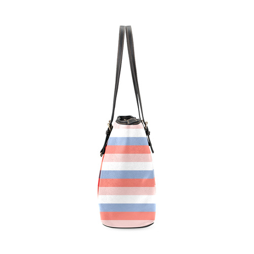 New arrival in shop. Striped designers bag edition. art by guothova! Leather Tote Bag/Small (Model 1640)