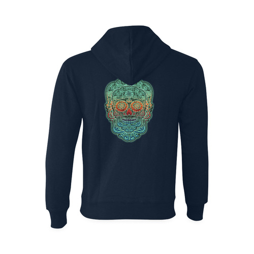 Día De Los Muertos DOUBLE SKULL Ornaments Grunge Oceanus Hoodie Sweatshirt (Model H03)