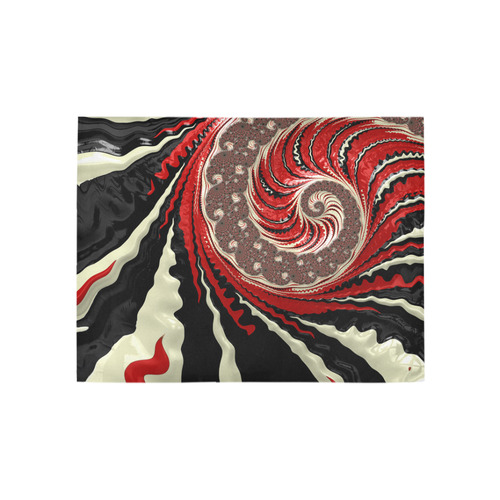 Red & Black Stripes Area Rug 5'3''x4'