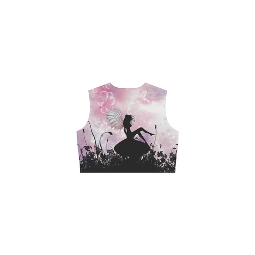 Pink Fairy Silhouette with bubbles Eos Women's Sleeveless Dress (Model D01)