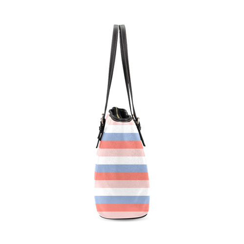 New arrival in shop. Striped designers bag edition. art by guothova! Leather Tote Bag/Small (Model 1640)