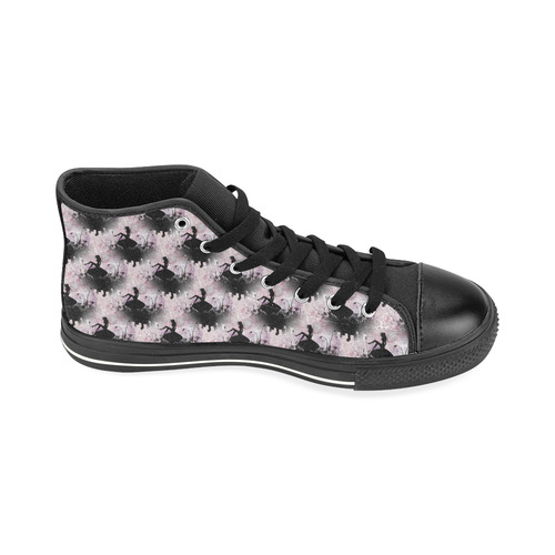 Pink Fairy Silhouette with bubbles High Top Canvas Women's Shoes/Large Size (Model 017)