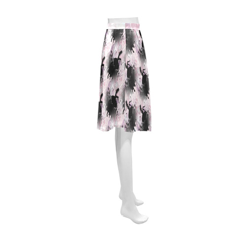 Pink Fairy Silhouette with bubbles Athena Women's Short Skirt (Model D15)