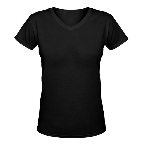 Original designers black t-shirt with Butterfly. New elegant t-shirt edition. Luxury collection with Women's Deep V-neck T-shirt (Model T19)