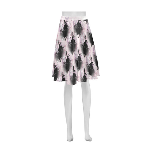 Pink Fairy Silhouette with bubbles Athena Women's Short Skirt (Model D15)