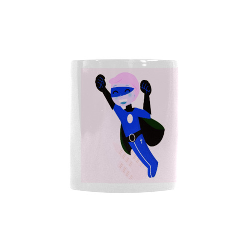 Designers original Mug with hand-drawn Boy character in super hero style. New art available in shop. Custom Morphing Mug