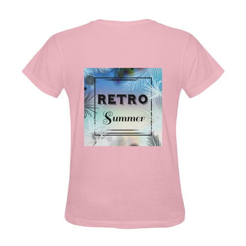 New in Shop. Old vintage pink t-shirt with palms. Designers edition Sunny Women's T-shirt (Model T05)
