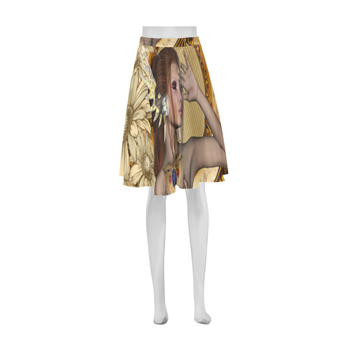 Beautiful fairy and flowers Athena Women's Short Skirt (Model D15)