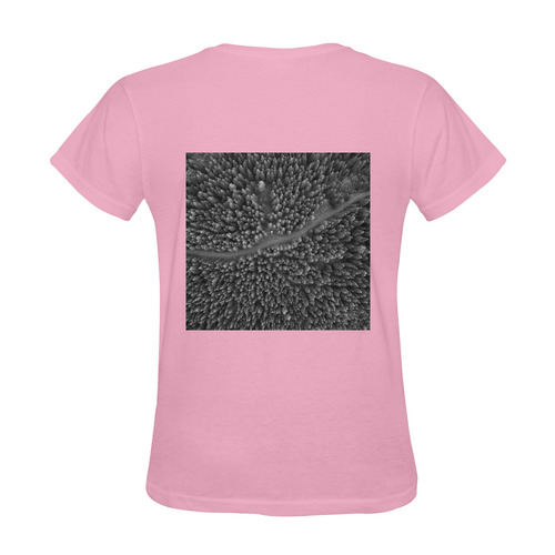 Artistic vintage t-shirt edition. Vintage pink and area forest. Just one original T-Shirt with art p Sunny Women's T-shirt (Model T05)