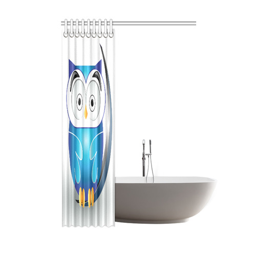 Cute Blue Owl Shower Curtain 48"x72"