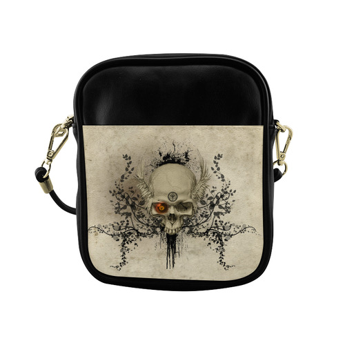 Amazing skull with wings,red eye Sling Bag (Model 1627)