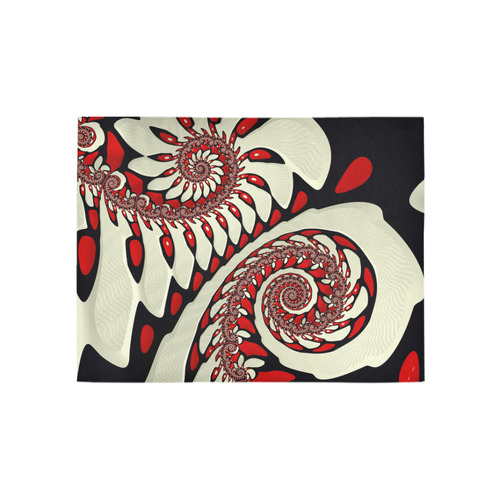 Red & Black Spiral Area Rug 5'3''x4'