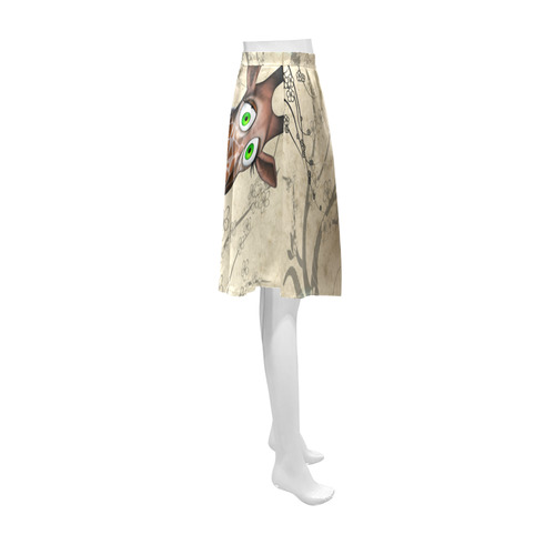 Funny, happy giraffe Athena Women's Short Skirt (Model D15)