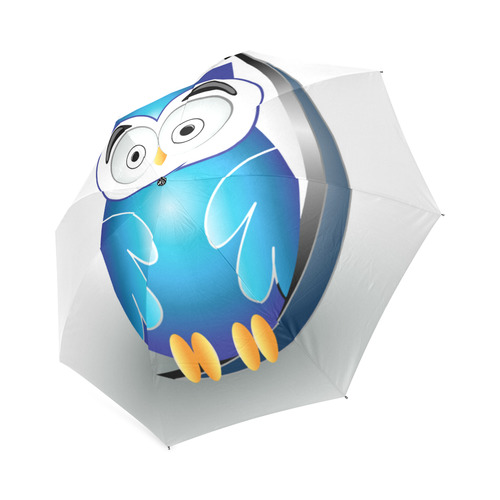 Cute Blue Owl Foldable Umbrella (Model U01)