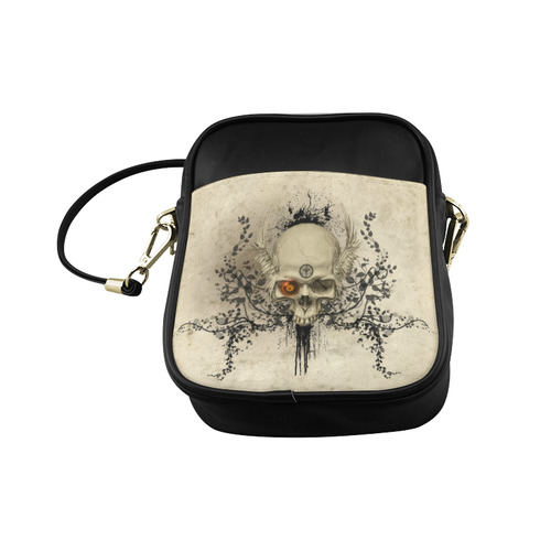 Amazing skull with wings,red eye Sling Bag (Model 1627)