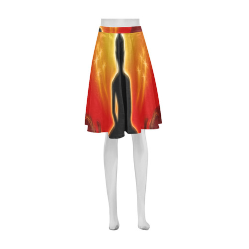 Buddha with light effect Athena Women's Short Skirt (Model D15)