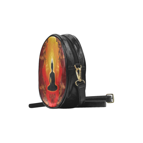 Buddha with light effect Round Sling Bag (Model 1647)