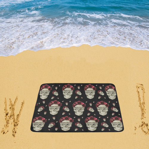 Frida skulls Beach Mat 78"x 60"