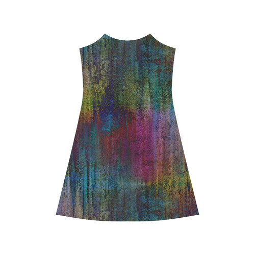 Dark Grunge Watercolor Brush Strokes Painting Alcestis Slip Dress (Model D05)