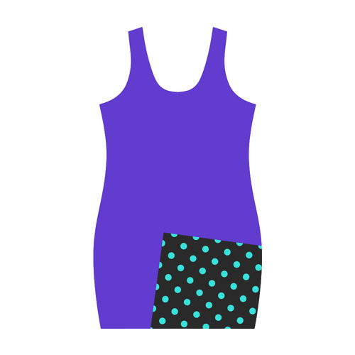 New in shop. Designers artistic dress / Purple, black , cyan edition 2016 / with fashion dots Medea Vest Dress (Model D06)