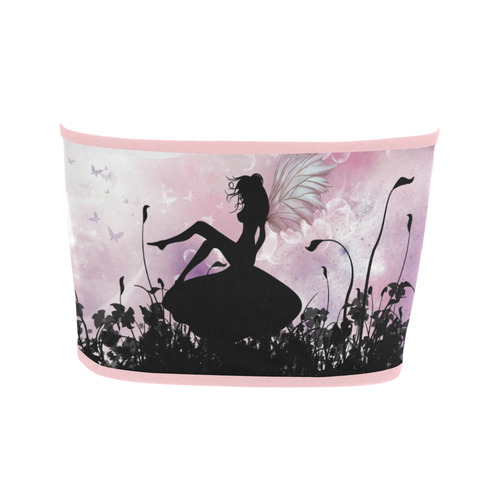 Pink Fairy Silhouette with bubbles Bandeau Top