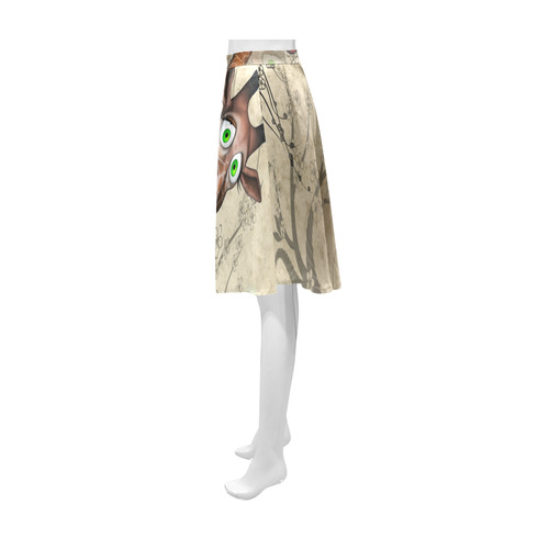 Funny, happy giraffe Athena Women's Short Skirt (Model D15)