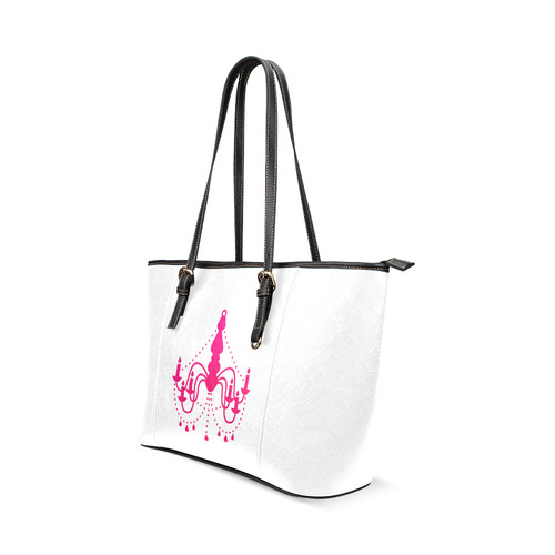 Stylish original bag with Chandelier. Designers fashion 2016. New arrival in pink and black Leather Tote Bag/Small (Model 1640)