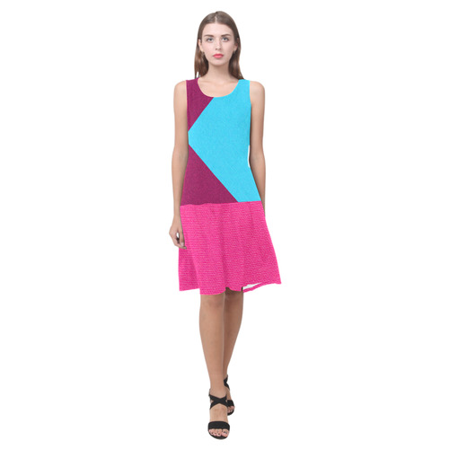 C110 JamColorMix Sleeveless Splicing Shift Dress(Model D17)