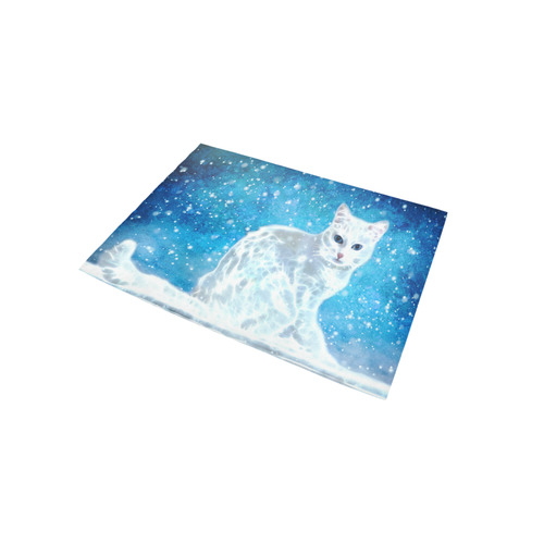 Abstract cute white cat Area Rug 5'x3'3''