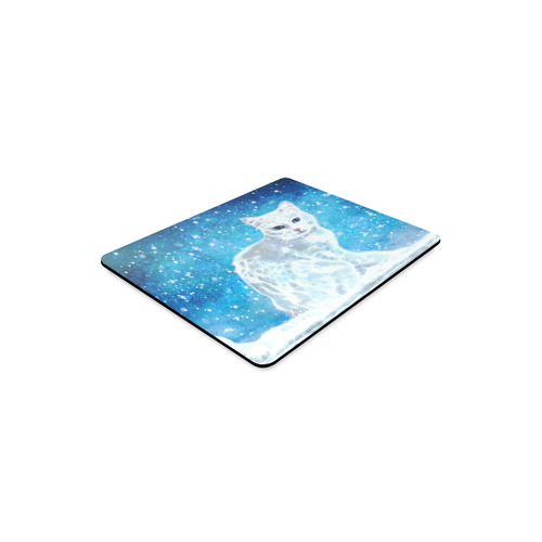 Abstract cute white cat Rectangle Mousepad
