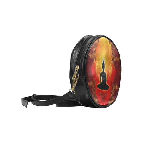 Buddha with light effect Round Sling Bag (Model 1647)