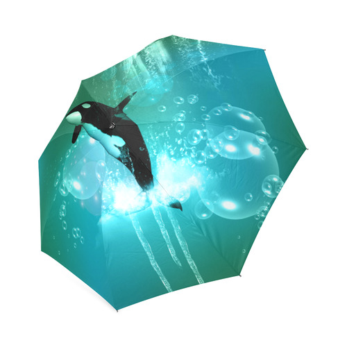 Orca with bubbles Foldable Umbrella (Model U01)
