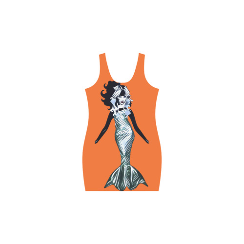 groovy mermaid orange Medea Vest Dress (Model D06)