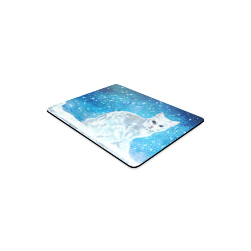 Abstract cute white cat Rectangle Mousepad