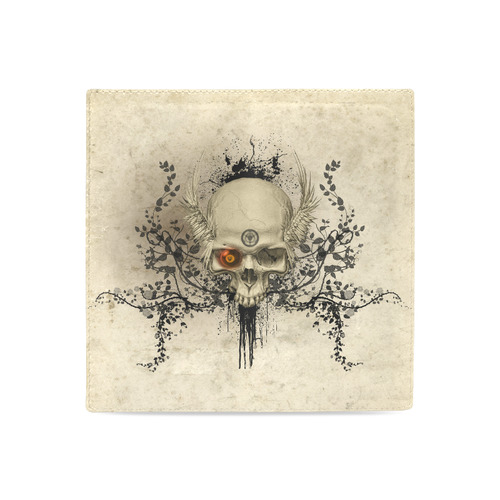 Amazing skull with wings,red eye Women's Leather Wallet (Model 1611)