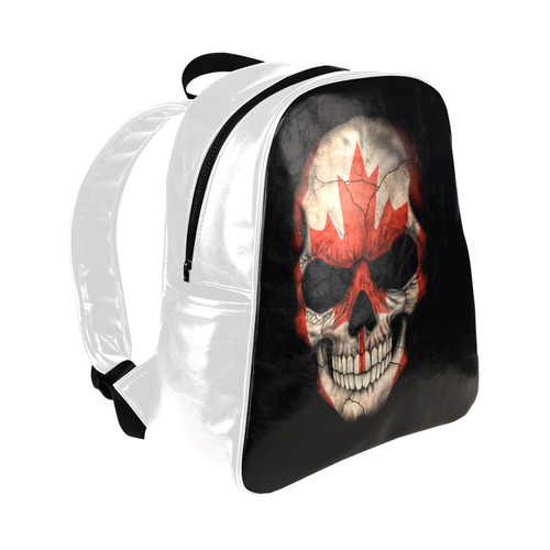 Canadian Flag Skull Multi-Pockets Backpack (Model 1636)