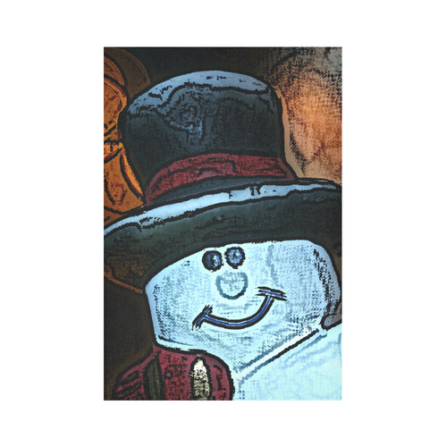 Snowman20161101 Cotton Linen Wall Tapestry 60"x 90"