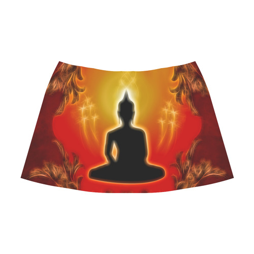 Buddha with light effect Mnemosyne Women's Crepe Skirt (Model D16)