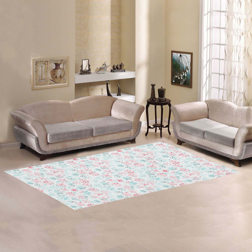 watercolor snowflakes, christmas pattern Area Rug 7'x3'3''
