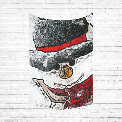 Snowman20161102 Cotton Linen Wall Tapestry 60"x 90"