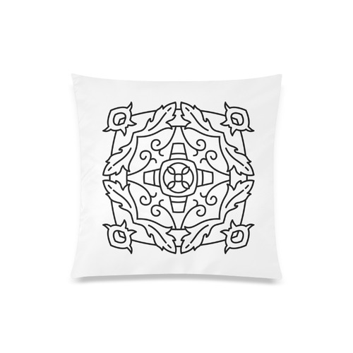 Hand-drawn ornamental Art. New designers pillow fashion collection 2016. Art is for sale. Custom Zippered Pillow Case 20"x20"(One Side)