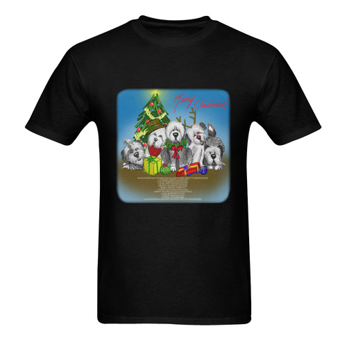 12 pups of Christmas! Black Men's T-Shirt in USA Size (Two Sides Printing)