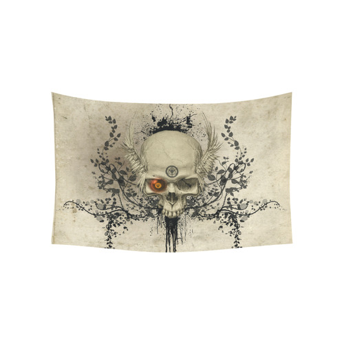 Amazing skull with wings,red eye Cotton Linen Wall Tapestry 60"x 40"