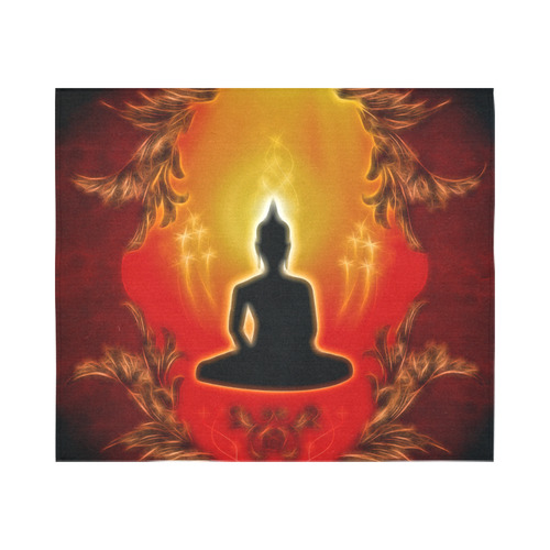 Buddha with light effect Cotton Linen Wall Tapestry 60"x 51"
