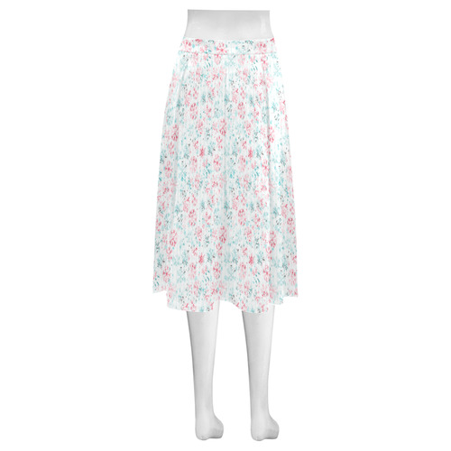 watercolor snowflakes, christmas pattern Mnemosyne Women's Crepe Skirt (Model D16)