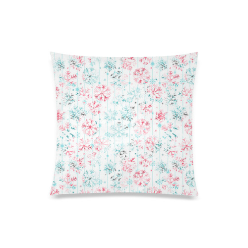 watercolor snowflakes, christmas pattern Custom Zippered Pillow Case 20"x20"(One Side)